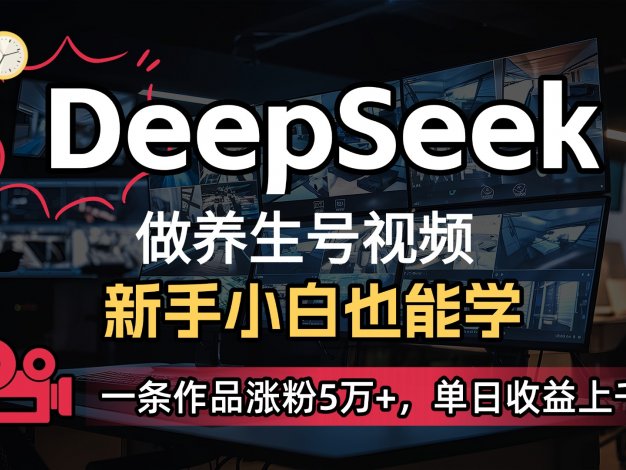 用DeepSeek做养生号，一条作品涨粉5万+，单日收益上千